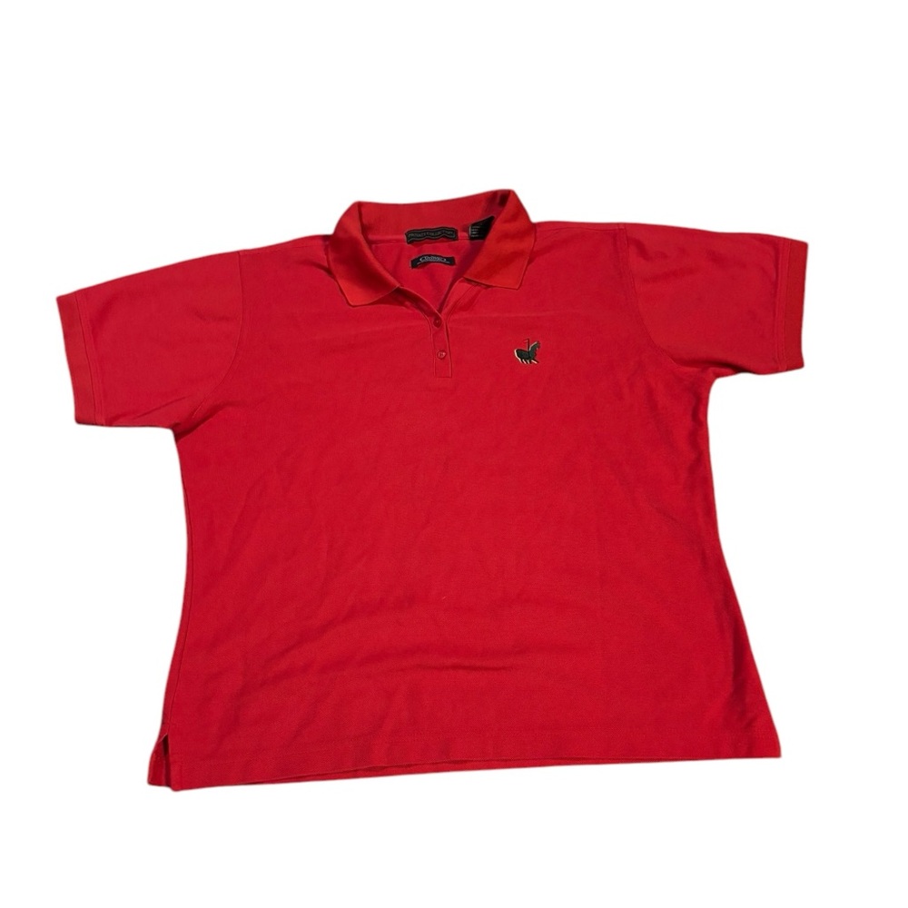 Private Collection Talamore Golf Polo‎ Llama Logo Red Size Large